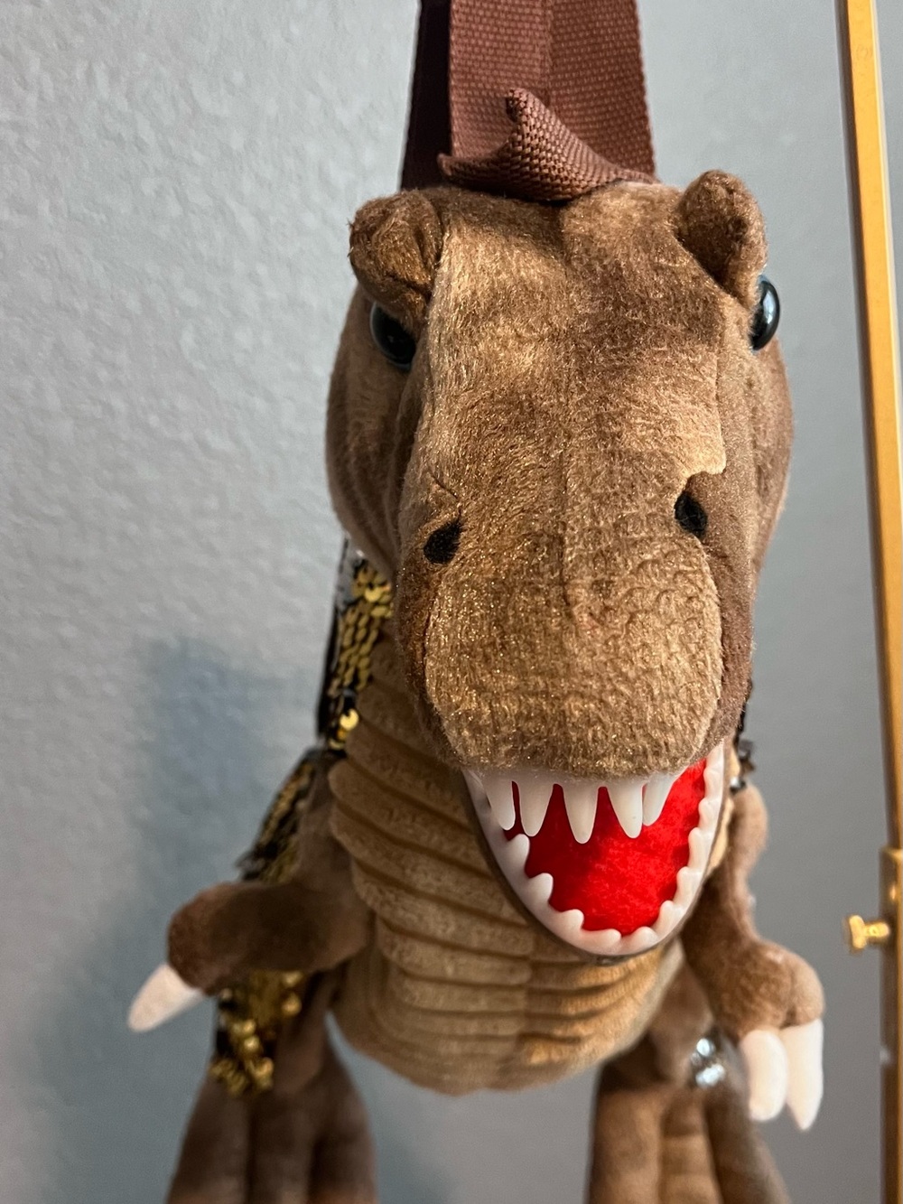 Plush T-Rex Reptile backpack- Brown